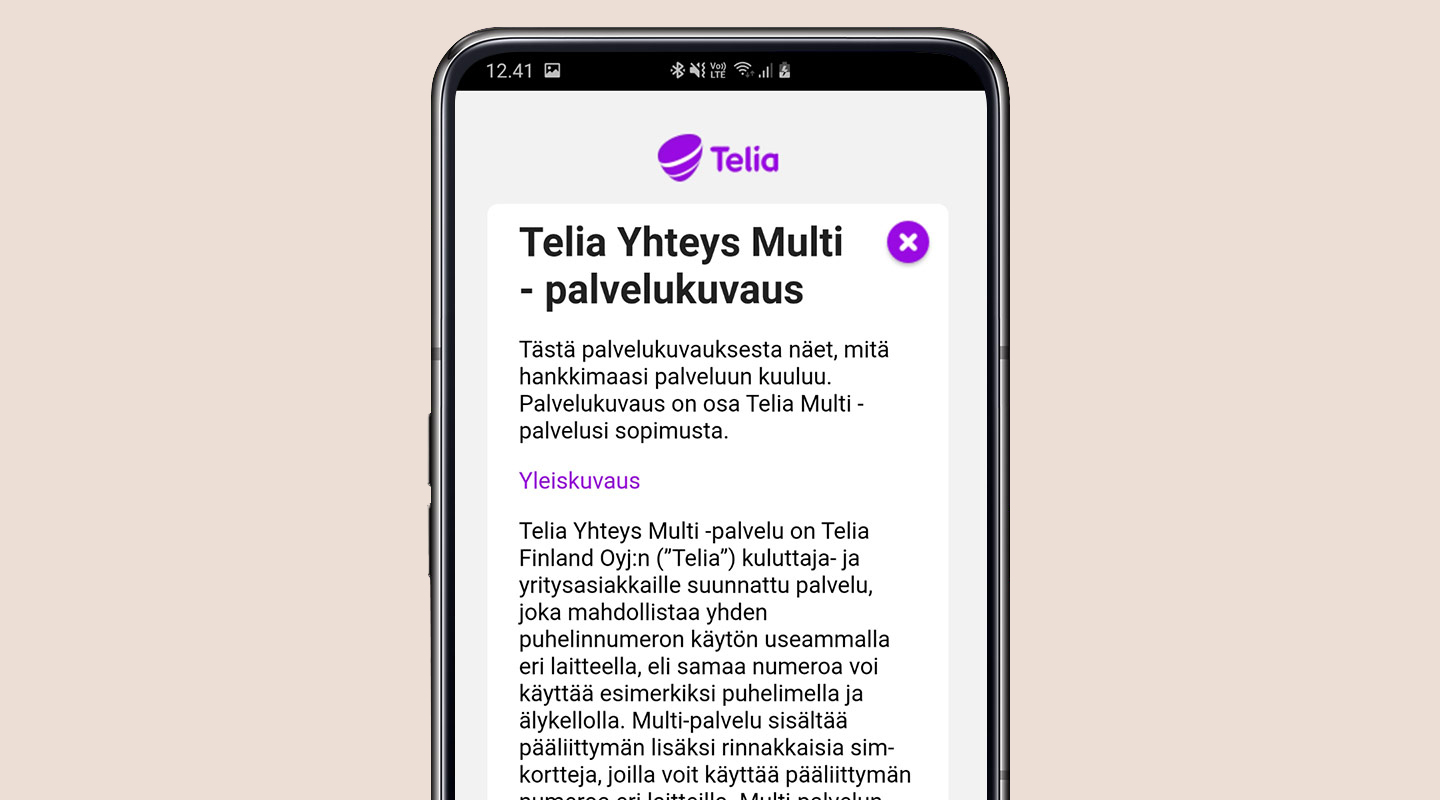 Yhteys Multi -palvelukuvaus